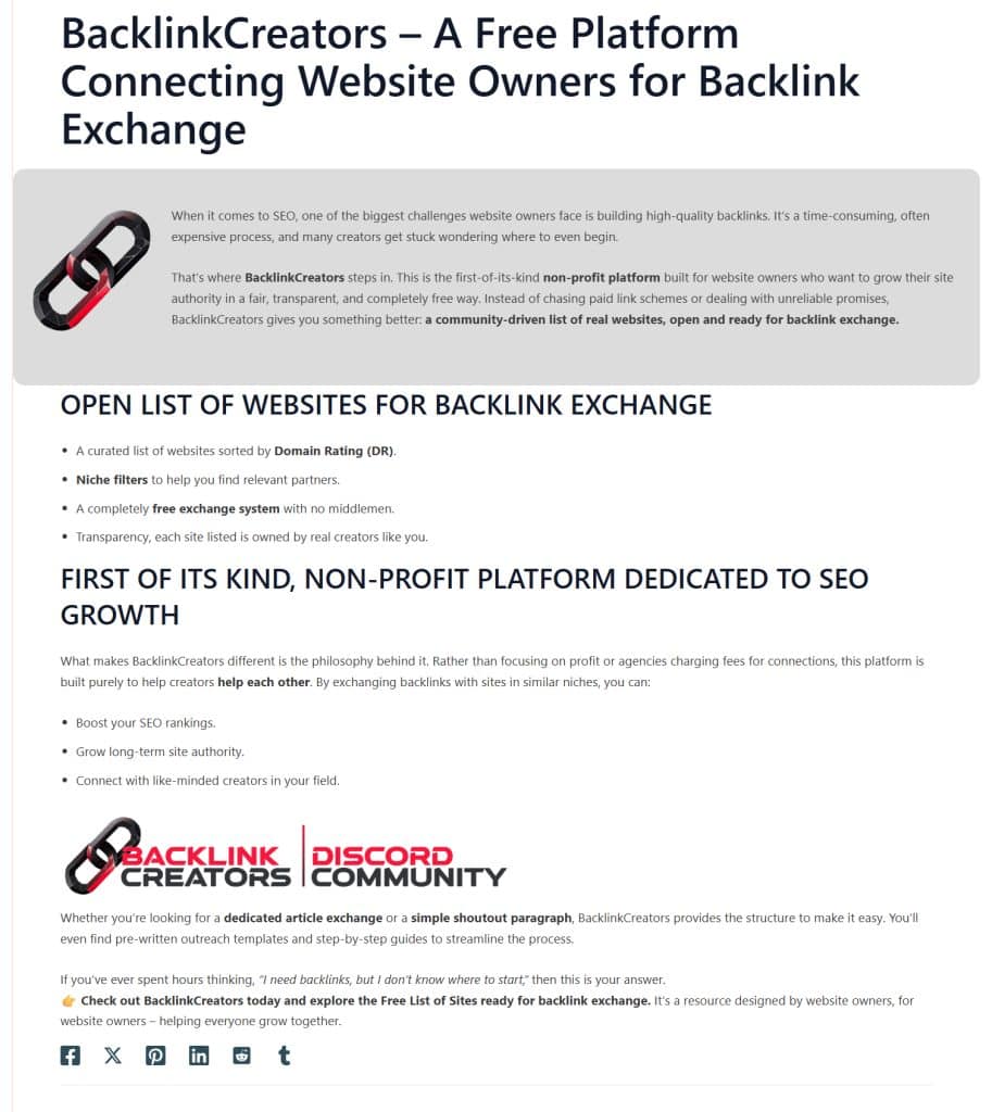 Dedicated Article Example