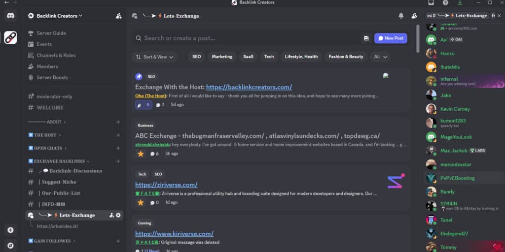 Backlink Creators - Lets Exchange Channel 2
